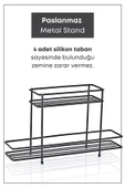 GRİMOR Life 2 Katlı Banyo Düzenleyici Metal Stand Makyaj Organizeri - Bakım Ürünleri Düzenleyici Organizer - 5