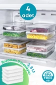 GRİMOR Life 4 Adet Derin Dondurucu Saklama Kabı Seti 2,3 Lt Şeffaf- Buzdolabı Düzenleyici -dipfriz - 1