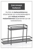 GRİMOR Life 2 Katlı Banyo Düzenleyici Metal Stand Makyaj Organizeri - Bakım Ürünleri Düzenleyici Organizer - 6