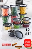 GRİMOR Life 12 Li Sızdırmaz Difriz Saklama Kabı 6x500 ml 6x250 Ml-anne Sütü Et Tavuk Suyu Beslenme Kabı - 1