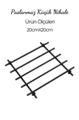 GRİMOR Life Paslanmaz Yanmaz Siyah Metal Kare Nihale - 2
