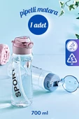 GRİMOR Life Polikarbon Pipetli Sızdırmaz Sporcu Okul Su Matarası Su Şişesi Suluk 700 Ml-koku Yapmaz - 1