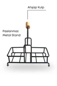 GRİMOR Life Metal Standlı Krem Begonya Bulaşık Deterjanı ve Sıvı Sabunluk Mutfak Seti-Sünger Hediyeli - 2