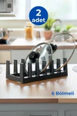 GRİMOR Life 2 Adet 6 Bölmeli Tencere Tava Kapağı Ve Tabak Düzenleyici Tabaklık-çekmece Dolap Içi Düzenleyici - 1