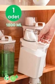 GRİMOR Life 1 Adet Sızdırmaz Depolama Erzak Bakliyat Deterjan Saklama Kabı - Ölçekli Saklama Kutusu 1800 ml thumbnail 1