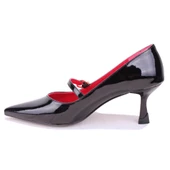 Dagoster DZA07-389100 Siyah Rugan Stiletto Topuklu Kadın Ayakkabı - 3