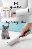 GRİMOR Life Tüy Toplayıcı Rulo 50 Yaprak Yapışkanlı + 2+1 Yedek Rulo (Kedi - Köpek Tüy Toplayıcı) - 1