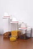 GRİMOR Life 3 Lü Sızdırmaz Depolama Erzak Bakliyat Saklama Kabı- Ölçekli Kapak 1100 ml 1800 ml 2300 ml - 5