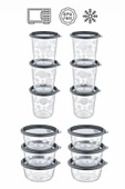 GRİMOR Life 12 Li Sızdırmaz Difriz Saklama Kabı 6x500 ml 6x250 Ml-anne Sütü Et Tavuk Suyu Beslenme Kabı - 3