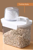 GRİMOR Life 1 Adet Sızdırmaz Depolama Erzak Bakliyat Saklama Kabı- Ölçekli Kapak 1100 ml - 4