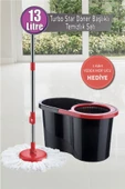 GRİMOR Life Turbo Star Black Microfiber Döner Başlıklı Temizlik Seti Büyük Boy Mop 13 Lt.+yedek Mop Hediyeli - 1