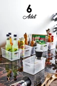 GRİMOR Life 6 Adet Çok Amaçlı Dolap Içi Düzenleyici Organizer- Buzdolabı Içi Düzenleyici Sepet - 1