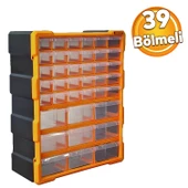 Çekmeceli 39'lu Takım Çantası Plastik Organizer Vida Dübel Civata Kutusu Bölmeli Avadanlık Monoblok - 1