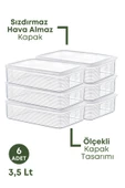 GRİMOR Life 6 Adet 3,5 Litre Buzdolabı Içi Düzenleyici Saklama Kabı -derin Dondurucu Ve Mikrodalga - 2