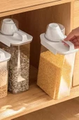 GRİMOR Life 2 Li Sızdırmaz Depolama Erzak Bakliyat Saklama Kabı- Ölçekli Kapak 1800 ml 2300 ml Etiket Hediyeli - 5