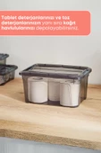 GRİMOR Life 6 Adet Kilitli Saklama Kutusu Dolap İçi Düzenleyici Organizer Saklama Kabı 3 Lt Gri - 3