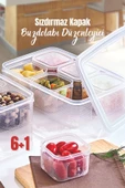 GRİMOR Life 7 Parça Sızdırmaz Buzdolabı Içi Düzenleyici Saklama Kabı- Kahvaltılık Çerezlik Beslenme Kabı - 1