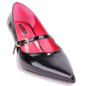 Dagoster DZA07-389100 Siyah Rugan Stiletto Topuklu Kadın Ayakkabı - 1