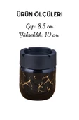 GRİMOR Life Siyah Mermer Desenli Dekoratif Cam Kokusuz Küllük Kül Tablası 425 Cc - 4