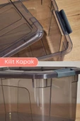 GRİMOR Life 6 Adet Kilitli Saklama Kutusu Dolap İçi Düzenleyici Organizer Saklama Kabı 3 Lt Gri - 5