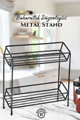 GRİMOR Life 2 Katlı Çok Amaçlı Baharatlık Mutfak Düzenleyici Organizer Metal Stand - 1