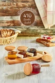 GRİMOR Life 4'lü Ahşap Standlı Bambu Saplı Mika Sosluk Reçellik Çerezlik Ikramlık Sunumluk-cam Değildir - 4