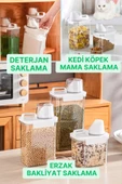 GRİMOR Life 2 Li Sızdırmaz Depolama Kedi Köpek Mama Saklama Kabı- Ölçekli Erzak Depolama 1100 ml 1800 ml - 5