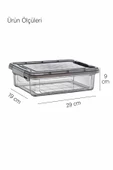 GRİMOR Life 6 Adet Kilitli Saklama Kutusu Dolap İçi Düzenleyici Organizer Saklama Kabı 3 Lt Gri - 7