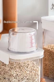 GRİMOR Life 1 Adet Sızdırmaz Depolama Erzak Bakliyat Saklama Kabı- Ölçekli Kapak 1800 ml Etiket Hediyeli thumbnail 3