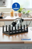 GRİMOR Life 1 Adet 6 Bölmeli Tencere Tava Kapağı Ve Tabak Düzenleyici Tabaklık-çekmece Dolap Içi Düzenleyici - 1