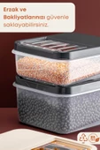GRİMOR Life 4'lü Sürgülü Kayar Kapaklı Erzak Bakliyat Saklama Kabı- Çok Amaçlı Buzdolabı Düzenleyici 5 Lt. thumbnail 3