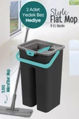 GRİMOR Life Flat Tablet Mop Yer Duvar Silme Temizlik Kova Seti 2 Adet Microfiber Yedek Bez Paspas - 1