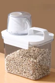 GRİMOR Life 2 Li Sızdırmaz Depolama Erzak Bakliyat Saklama Kabı- Ölçekli Kapak 1100 ml 1800 ml Etiket Hediyeli - 5