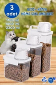 GRİMOR Life 3 Lü Sızdırmaz Depolama Kedi Köpek Mama Saklama Kabı- Ölçekli Erzak Depolama 1100 ml 1800 ml 2300 ml - 1
