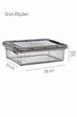 GRİMOR Life 6 Adet Kilitli Jumbo Boy Erzak Saklama Kabı Buzdolabı Düzenleyici 6 Lt.-dipfriz - 4