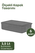 GRİMOR Life 6 Adet Buzdolabı Düzenleyici Saklama Kabı Seti 3,5 Lt Füme-dipfrize Girebilen Saklama Kabı - 4
