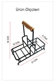 GRİMOR Life 2 Bölmeli Çok Amaçlı Ahşap Kulplu Metal Stand Düzenleyici Organizer- Sıvı Sabunluk- Yağdanlık Standı - 4