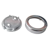 Yuvarlak Askı Flanşı Metal Kapaklı Flanş Dolap Elbise Askı Aparatı Krom (2 ADET) - 3