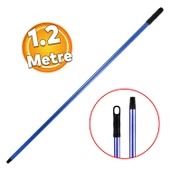 Mavi Boyalı Kalın Fırça Sapı Süpürge Çekpas Standart Metal Sap 120 Cm Sabit Sırık Faraş Sap 1.2 Mt - 1