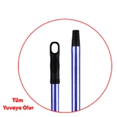 Mavi Boyalı Kalın Fırça Sapı Süpürge Çekpas Standart Metal Sap 120 Cm Sabit Sırık Faraş Sap 1.2 Mt - 4