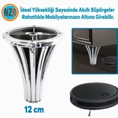 Mobilya Kanepe Koltuk Konsol Tv Ünitesi Baza Ayağı Orta Sehpası Ayak Ayakları 12 cm Krom thumbnail 6