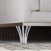 Mobilya Kanepe Koltuk Konsol Tv Ünitesi Baza Ayağı Orta Sehpası Ayak Ayakları 12 cm Krom thumbnail 9