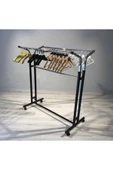 Vitrin Raf Tekerlekli Çift Taraflı Stand Askılık (eşek) Orta Stant - 1
