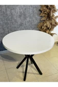 90 Cm Yuvarlak Yemek Masası Mutfak Masası 90 Cm TAPLA: DÜZ BEYAZ - 5