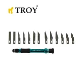 TROY 21604 Hobi Maket Bıçağı Seti, 14 Parça Taşıma Kutulu - 1