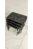 4lü sehpa & stand SİYAH METAL TAPLA: SİYAH MERMER - 1