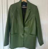 Zara Suni Deri Haki Ceket - 1