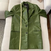 Zara Suni Deri Haki Ceket - 4