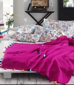İyi Geceler İstanbul Up Style Çift Kişilik Fuşya Pike Takımı - 1