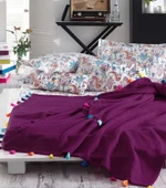 İyi Geceler İstanbul Up Style Tek Kişilik Mürdüm Pike Takımı - 1